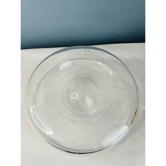 Princess House Crystal Chip & Dip Bowl Heritage Collection #401 Etched X Pattern - Picture 8 of 11